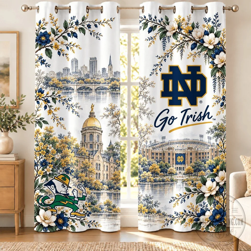 Notre Dame Fighting Irish College Football Fan Room Decor Curtains Notre Dame Fighting Irish College Football Fan Room Decor Curtains