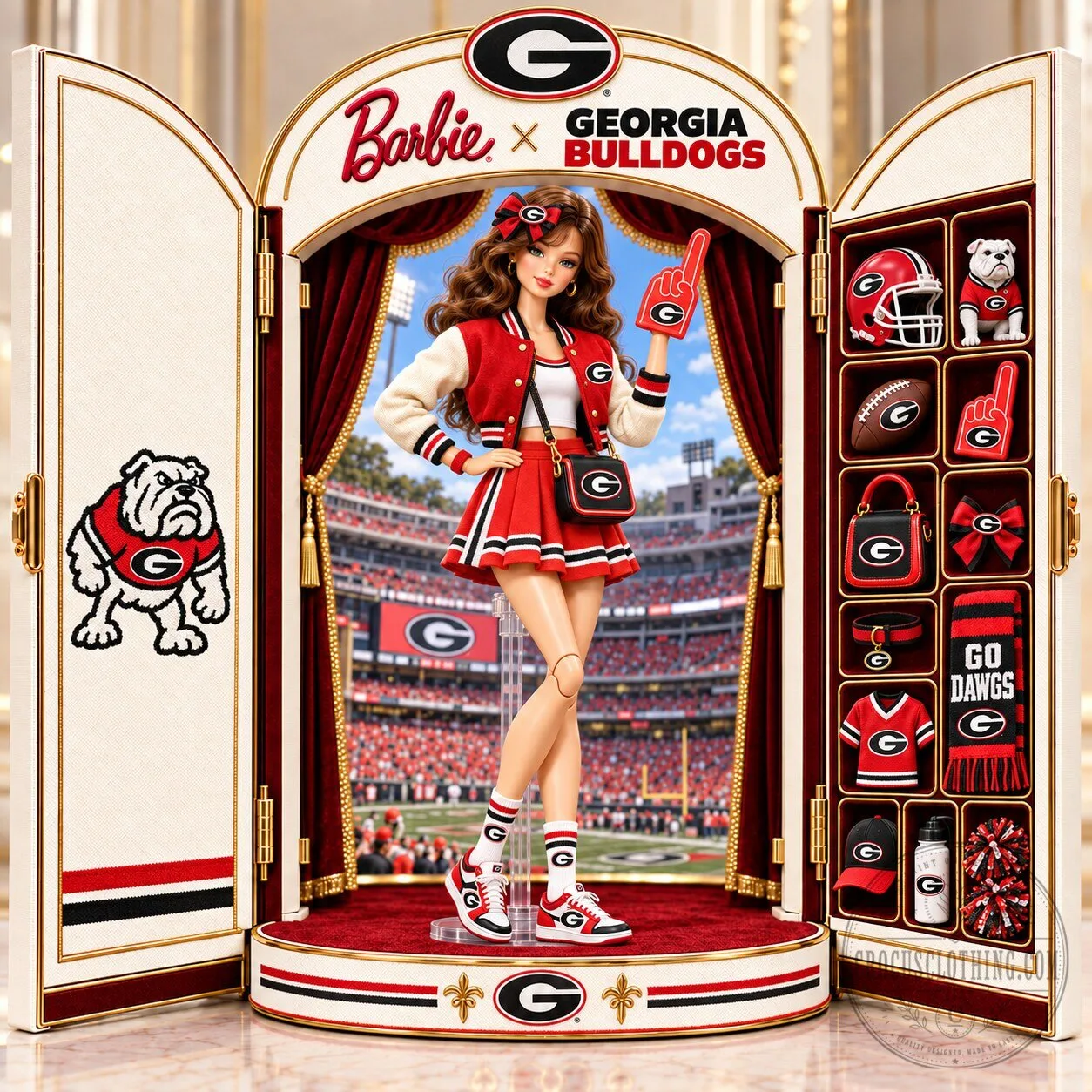 Barbie Georgia Bulldogs Commemorative Collectible Figurine