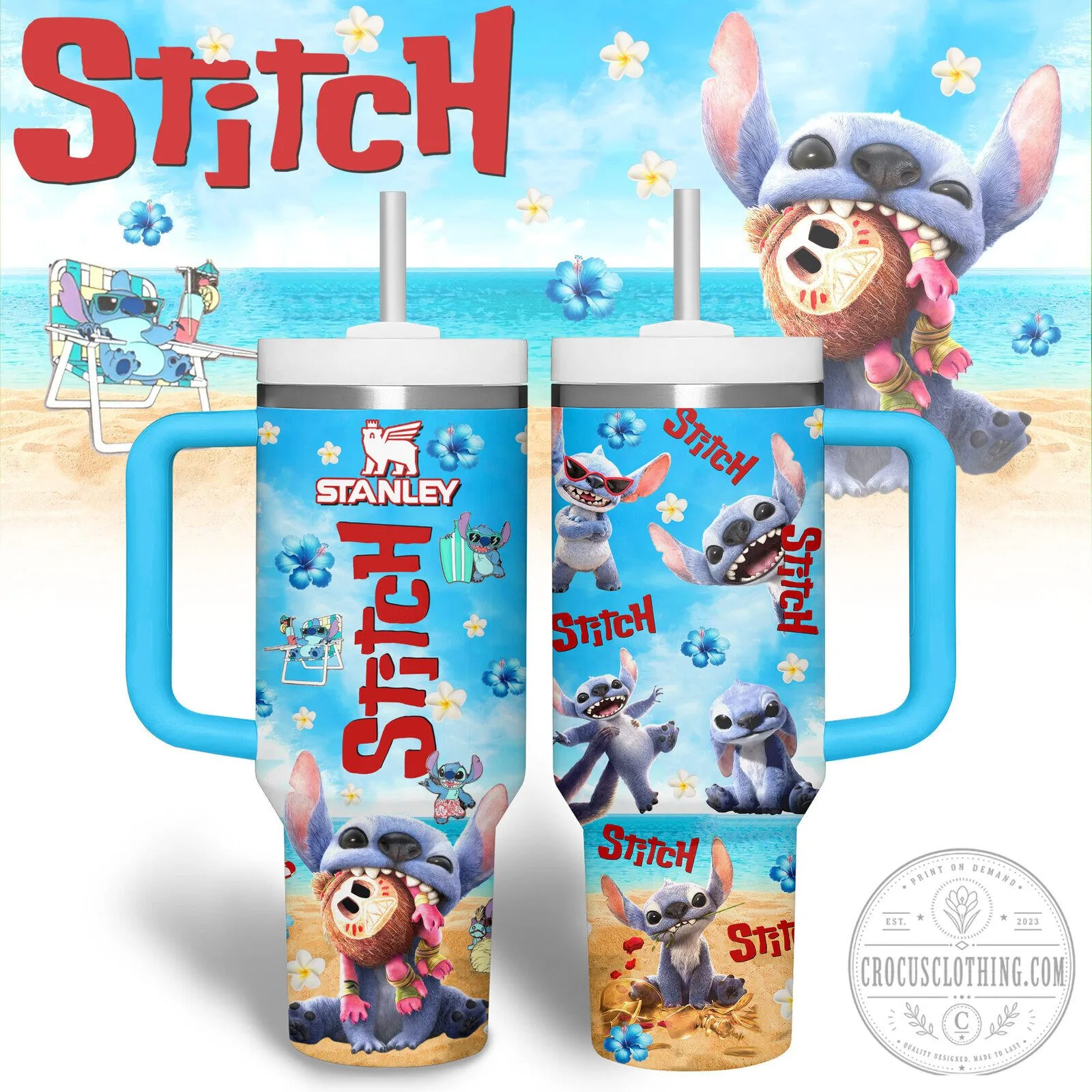 Disney Lilo and Stitch Stanley Tumbler 40oz with Handle and Straw