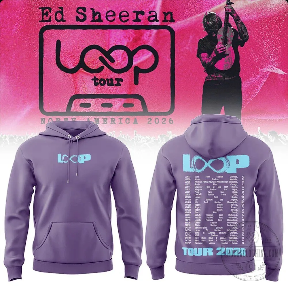 Ed Sheeran Loop Tour 2026 North America Concert Dates Purple Hoodie