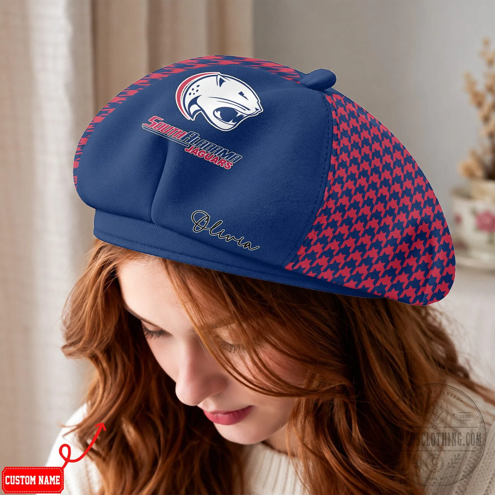 South Alabama Jaguars NCAA Women's Personalized Beret Hat