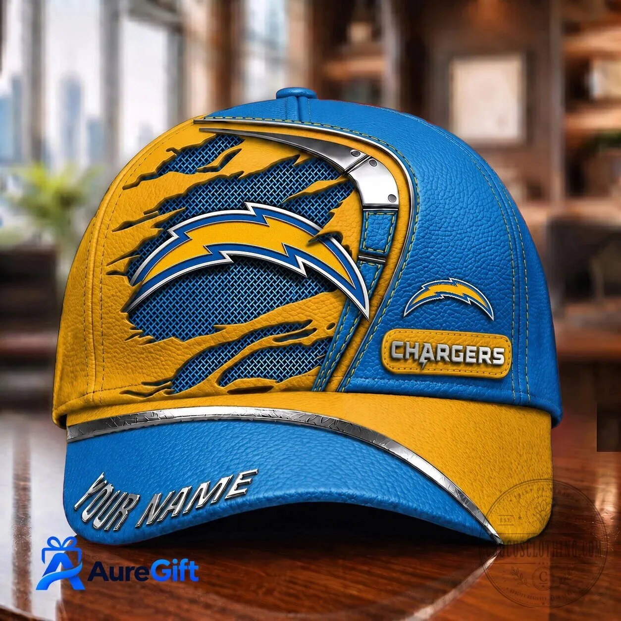 Los Angeles Chargers Football Team Logo Blue Yellow Cap Hat