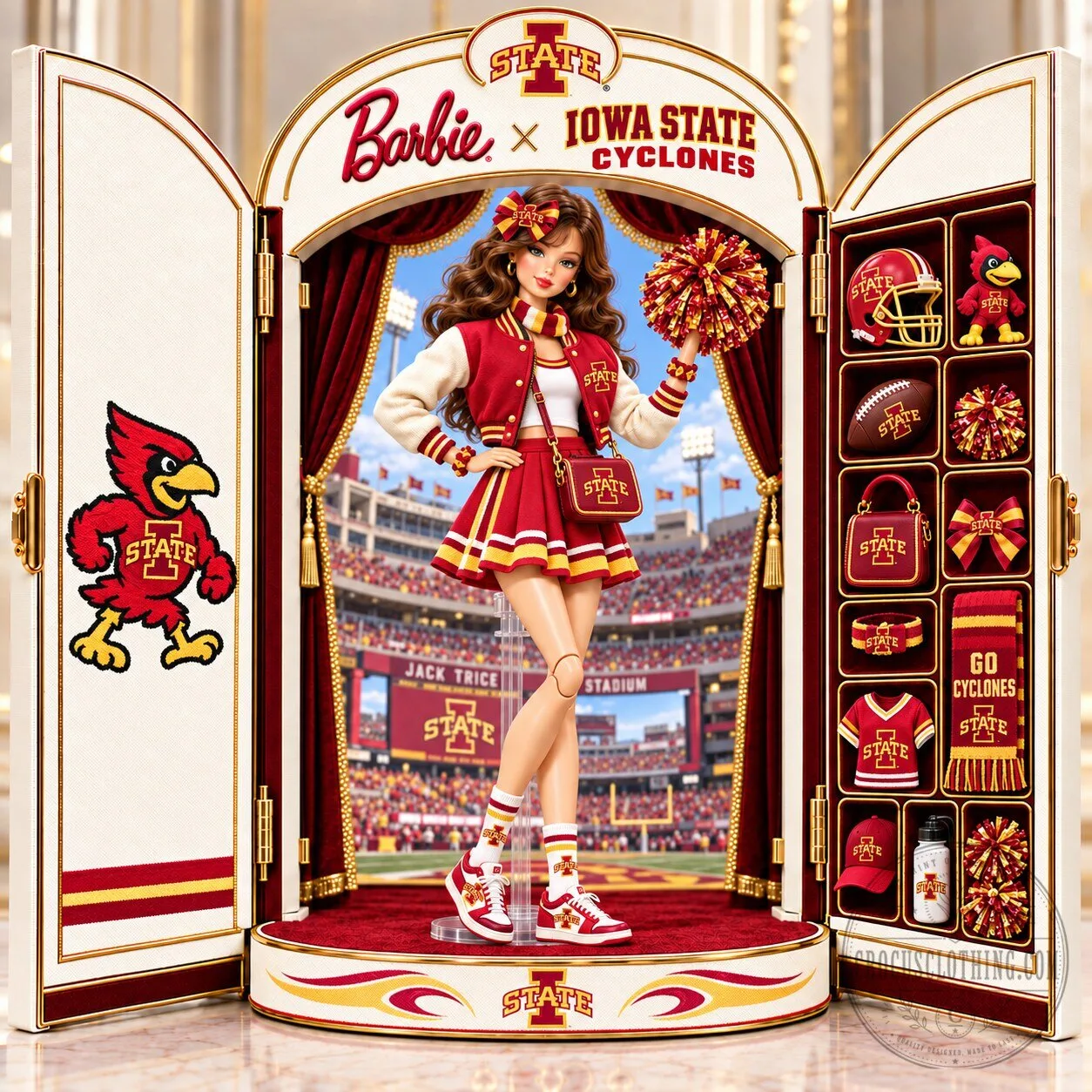 Barbie Iowa State Cyclones Collectible Doll Figure with Accessories