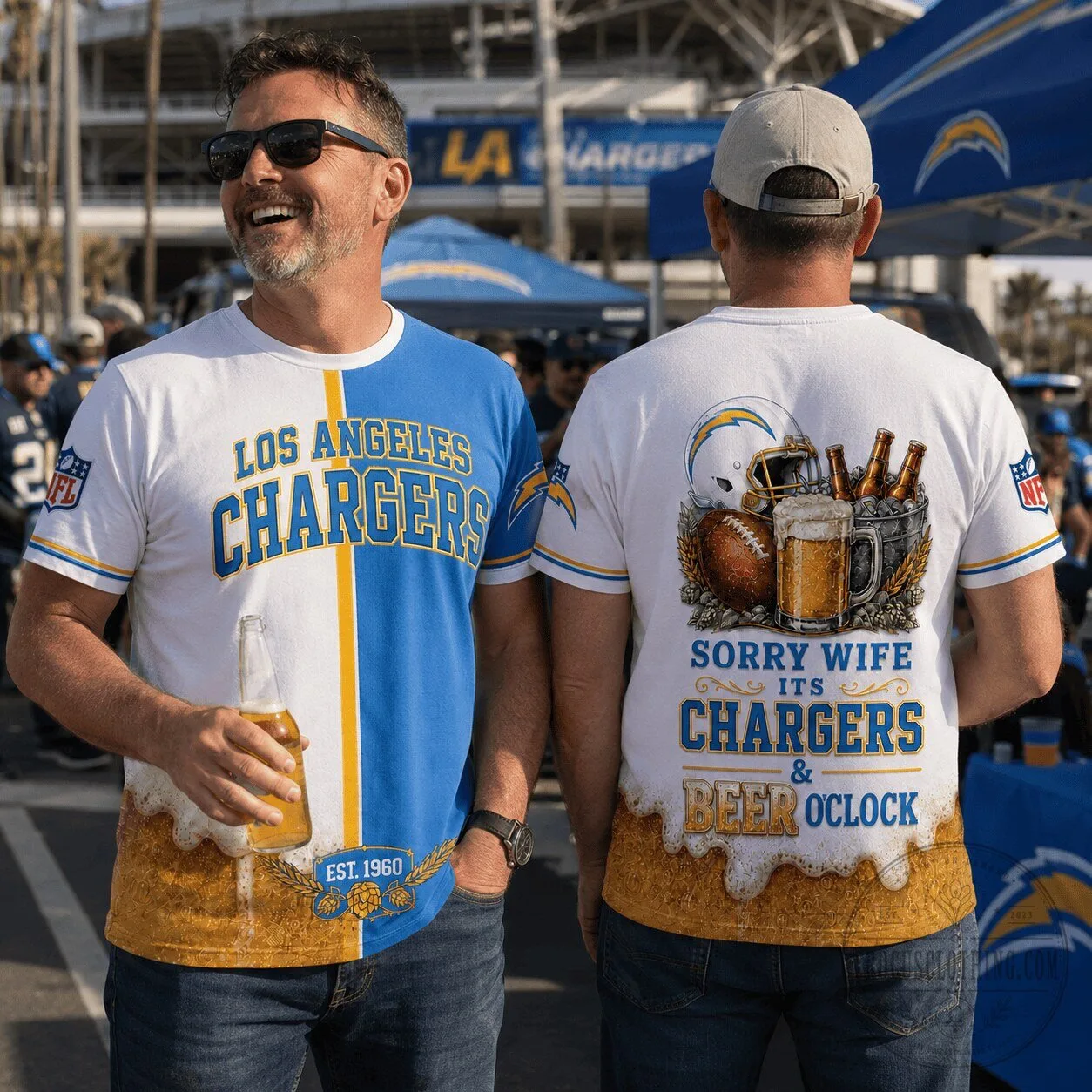 Sorry Wife It's Chargers Match Day And Beer O'Clock Los Angeles Football T-Shirt