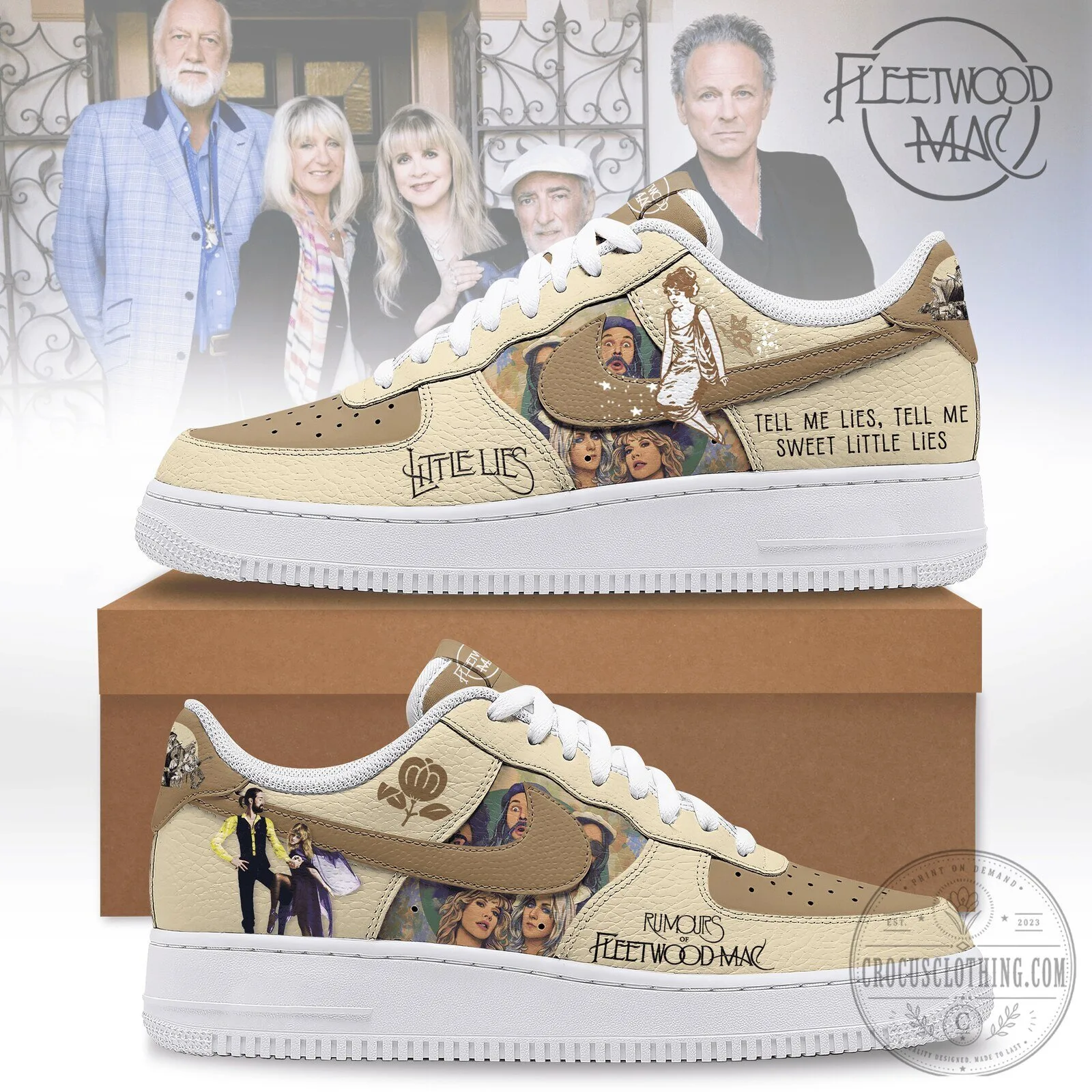 Fleetwood Mac Little Lies Rumours Album Art Custom Shoes 1 Fleetwood Mac Little Lies Rumours Album Art Custom Shoes