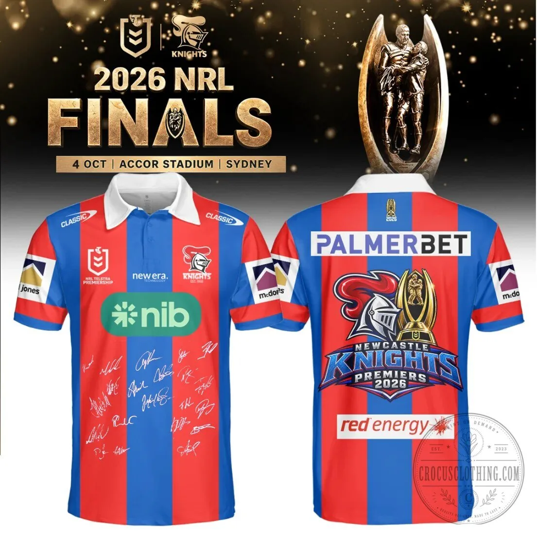 2026 National Rugby League Finals Champions Polo Shirt - Newcastle Knights