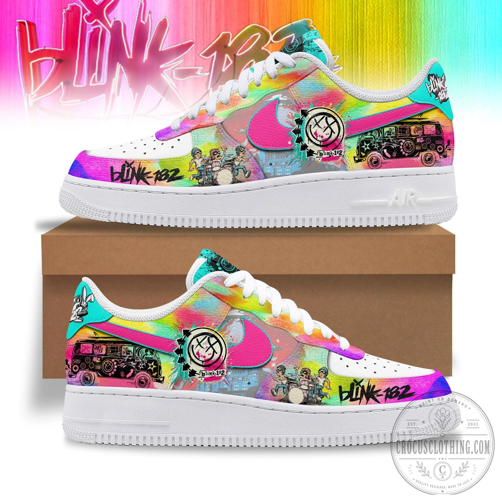 Blink-182 Band Logo Pop Punk Music Custom Air Force 1 Sneakers