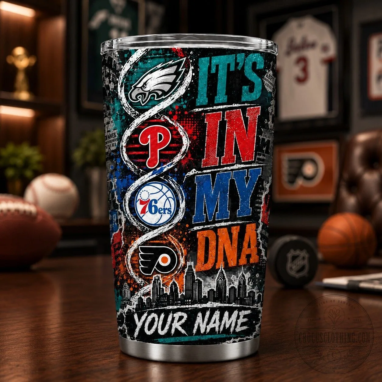 Personalized Tumbler Featuring Philadelphia Sports Teams - It's In My DNA 18 Personalized Tumbler Featuring Philadelphia Sports Teams - It