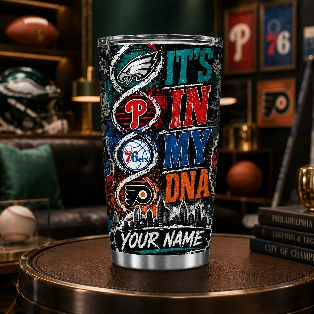 Personalized Tumbler Featuring Philadelphia Sports Teams - It's In My DNA 22 Personalized Tumbler Featuring Philadelphia Sports Teams - It