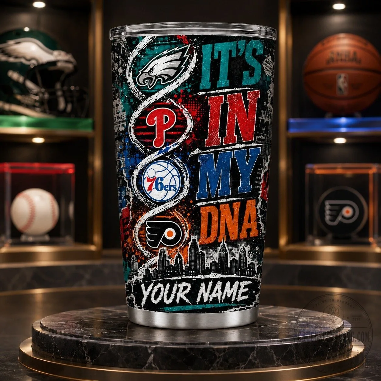 Personalized Tumbler Featuring Philadelphia Sports Teams - It's In My DNA 25 Personalized Tumbler Featuring Philadelphia Sports Teams - It