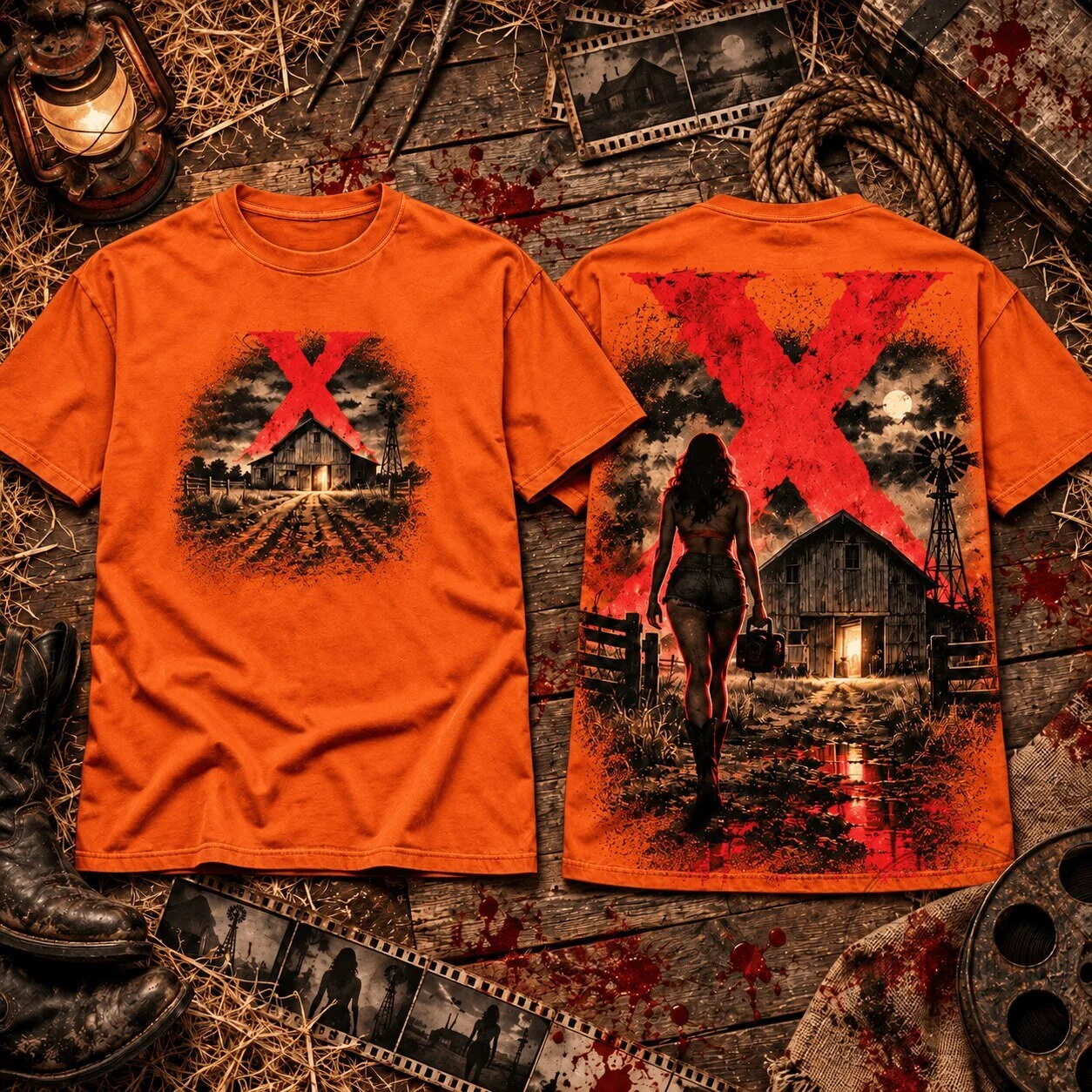 X Slasher Film Farmhouse Horror Movie Graphic T-Shirt