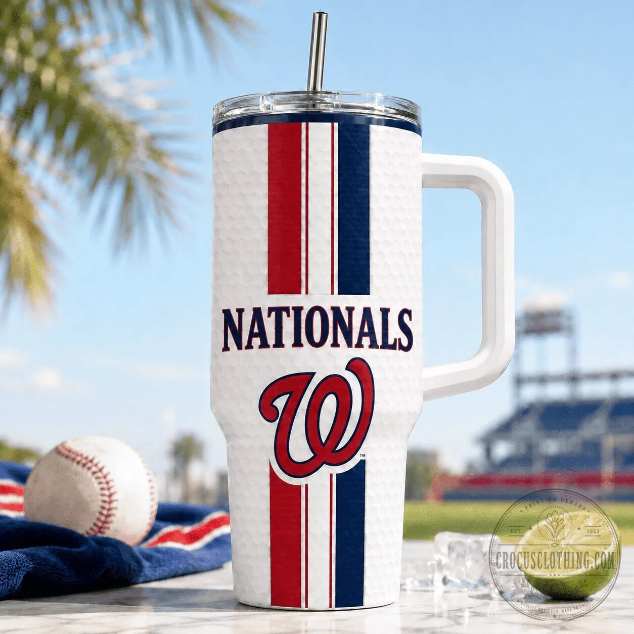 Washington Nationals Baseball Team Logo White Insulated Tumbler with Handle 2 Washington Nationals Baseball Team Logo White Insulated Tumbler with Handle