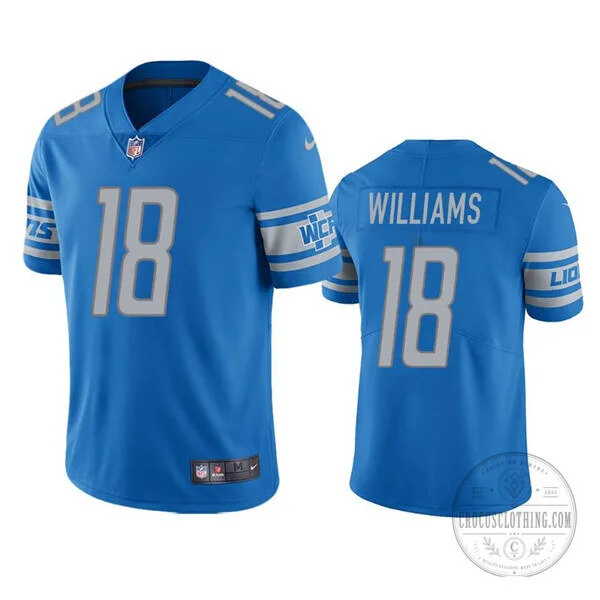 Jameson Williams Detroit Lions Blue Football Jersey Number 18