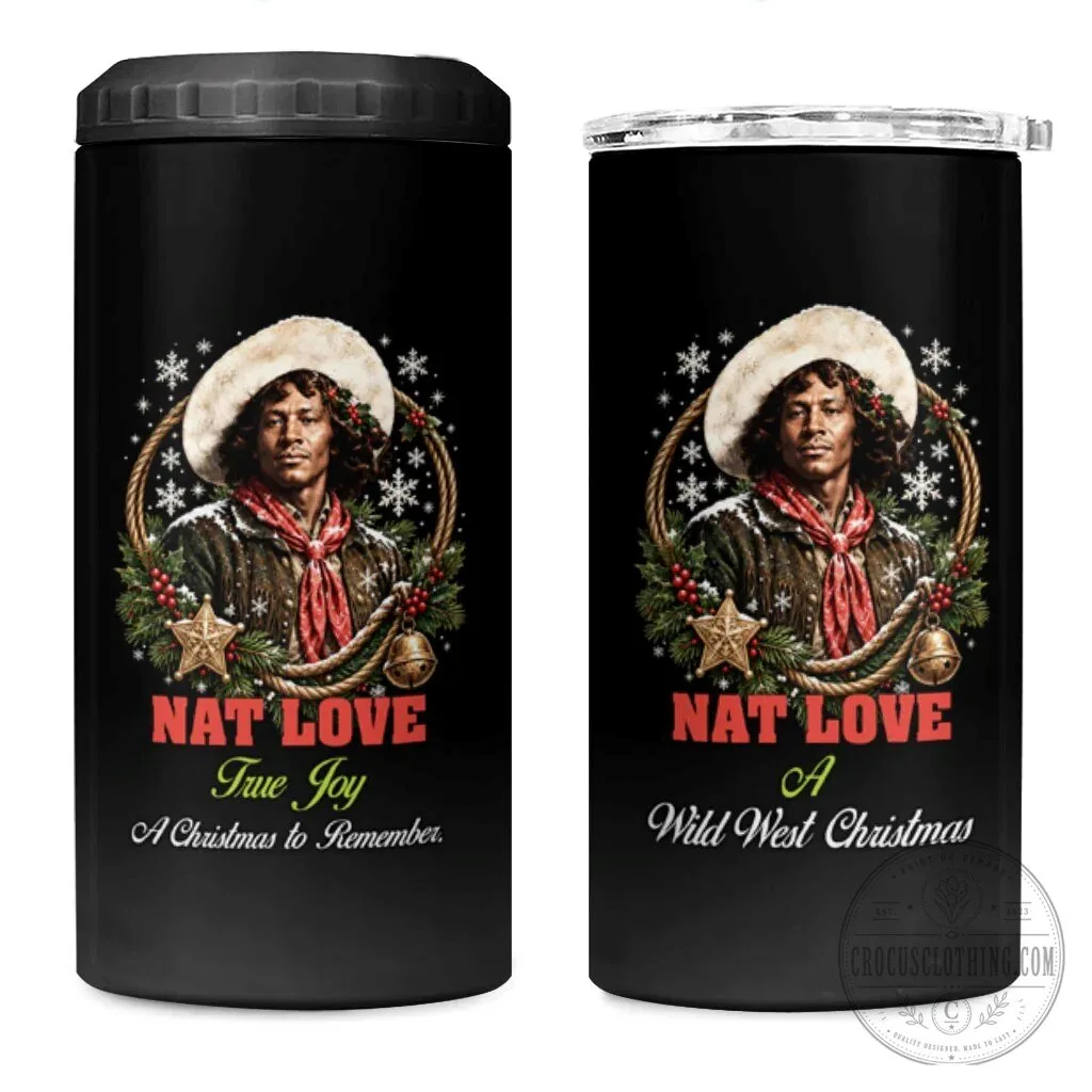 Nat Love Wild West Christmas Portrait Art Can Cooler Insulated Tumbler