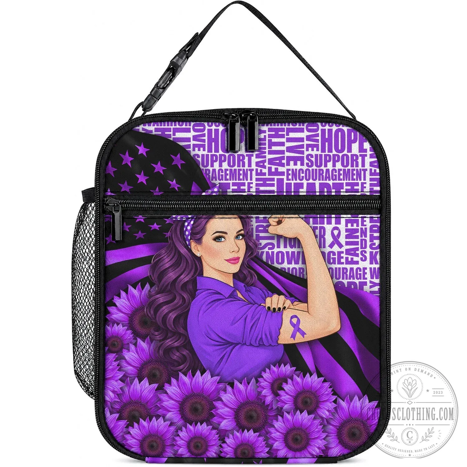 Domestic Violence Awareness Strong Woman Purple Ribbon Sunflower Lunch Bag 7 Domestic Violence Awareness Strong Woman Purple Ribbon Sunflower Lunch Bag