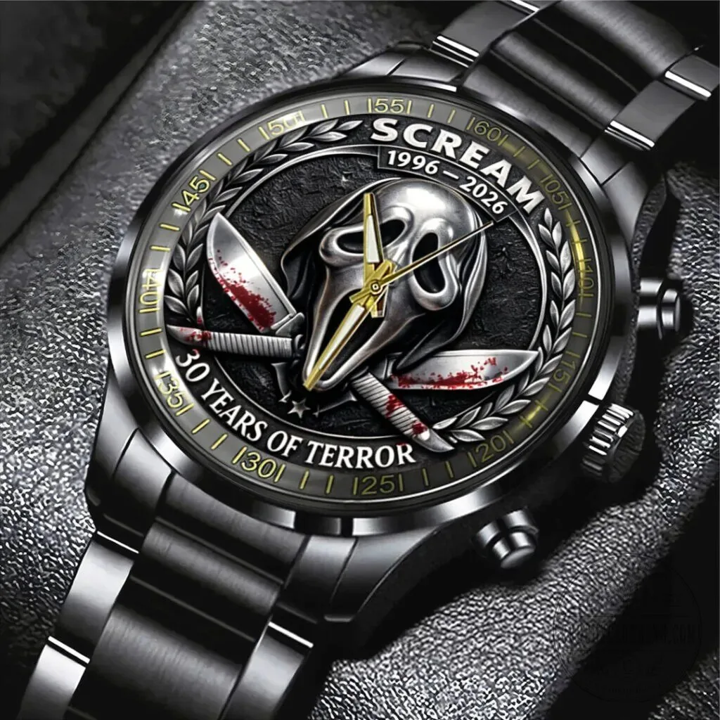 Scream Ghostface 30 Years of Terror 1996-2026 Stainless Steel Watch