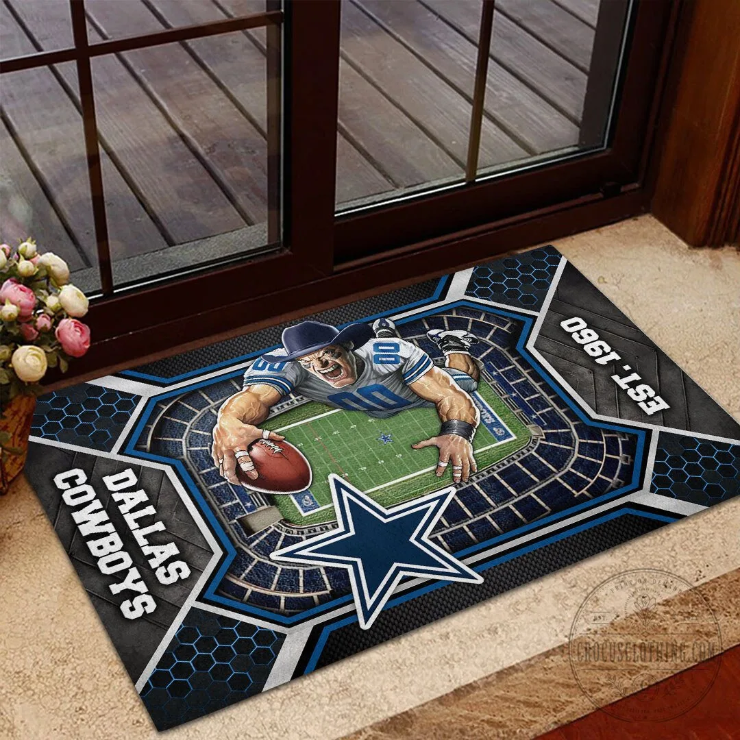 Dallas Cowboys Football Team Logo and Stadium Art Doormat