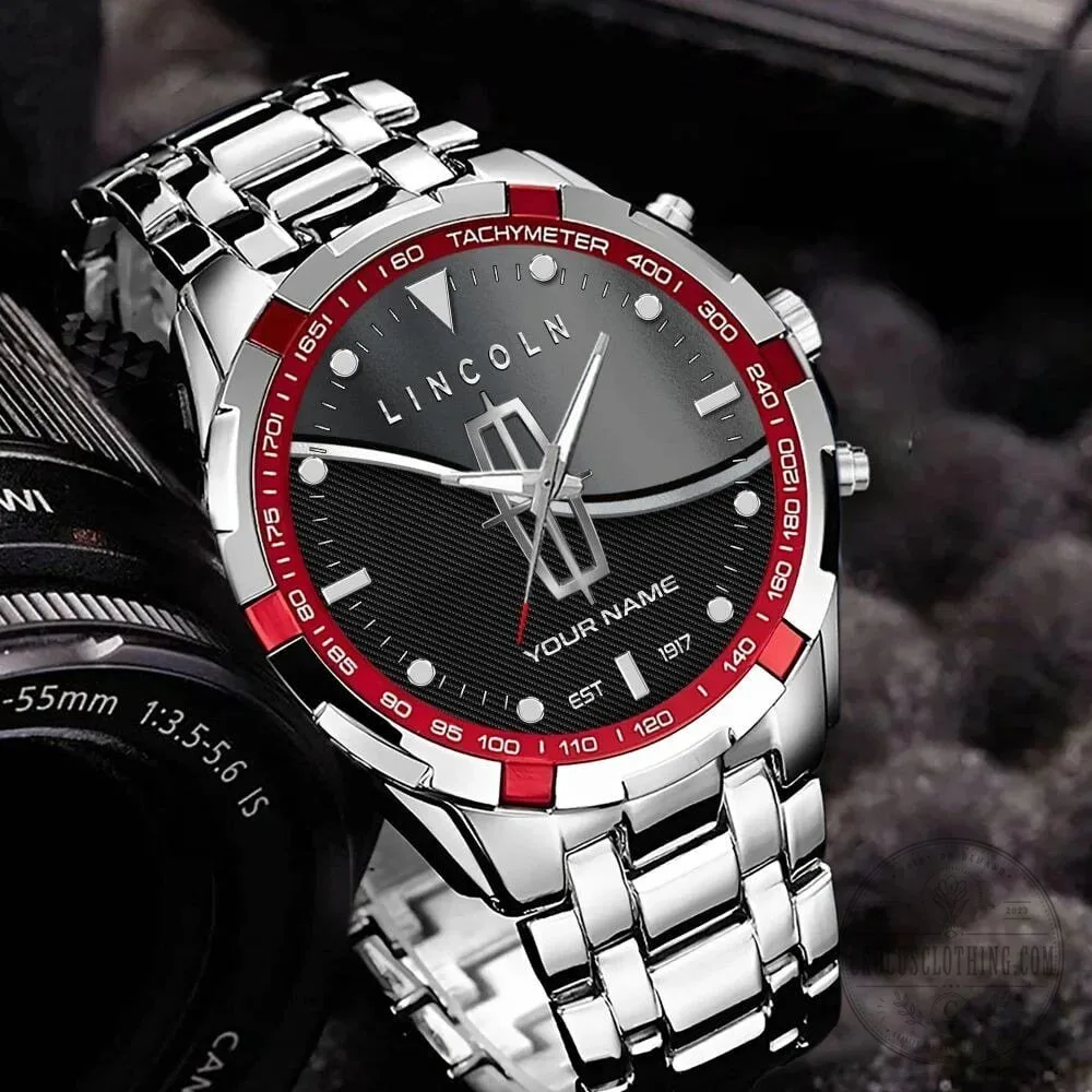 Lincoln Motor Company Custom Name Elegant Fashion Design Watch