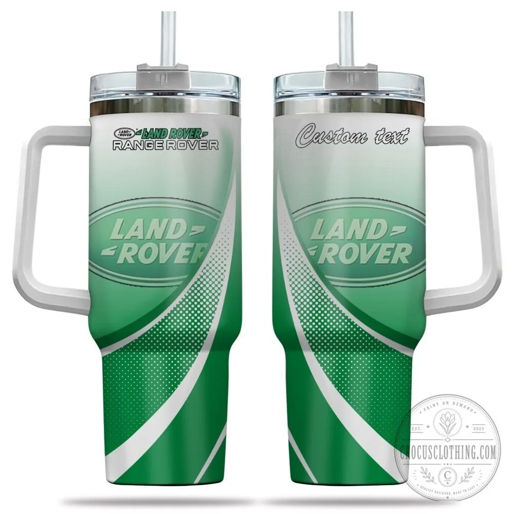 Land Rover Range Rover Custom Name Green Gradient Insulated Tumbler with Handle