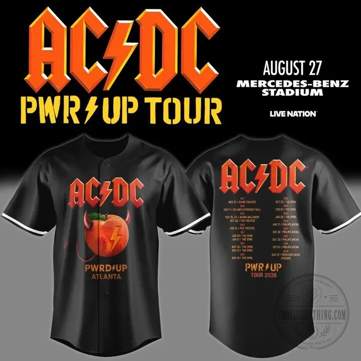 Atlanta Concert Baseball Jersey for AC/DC Power Up Tour