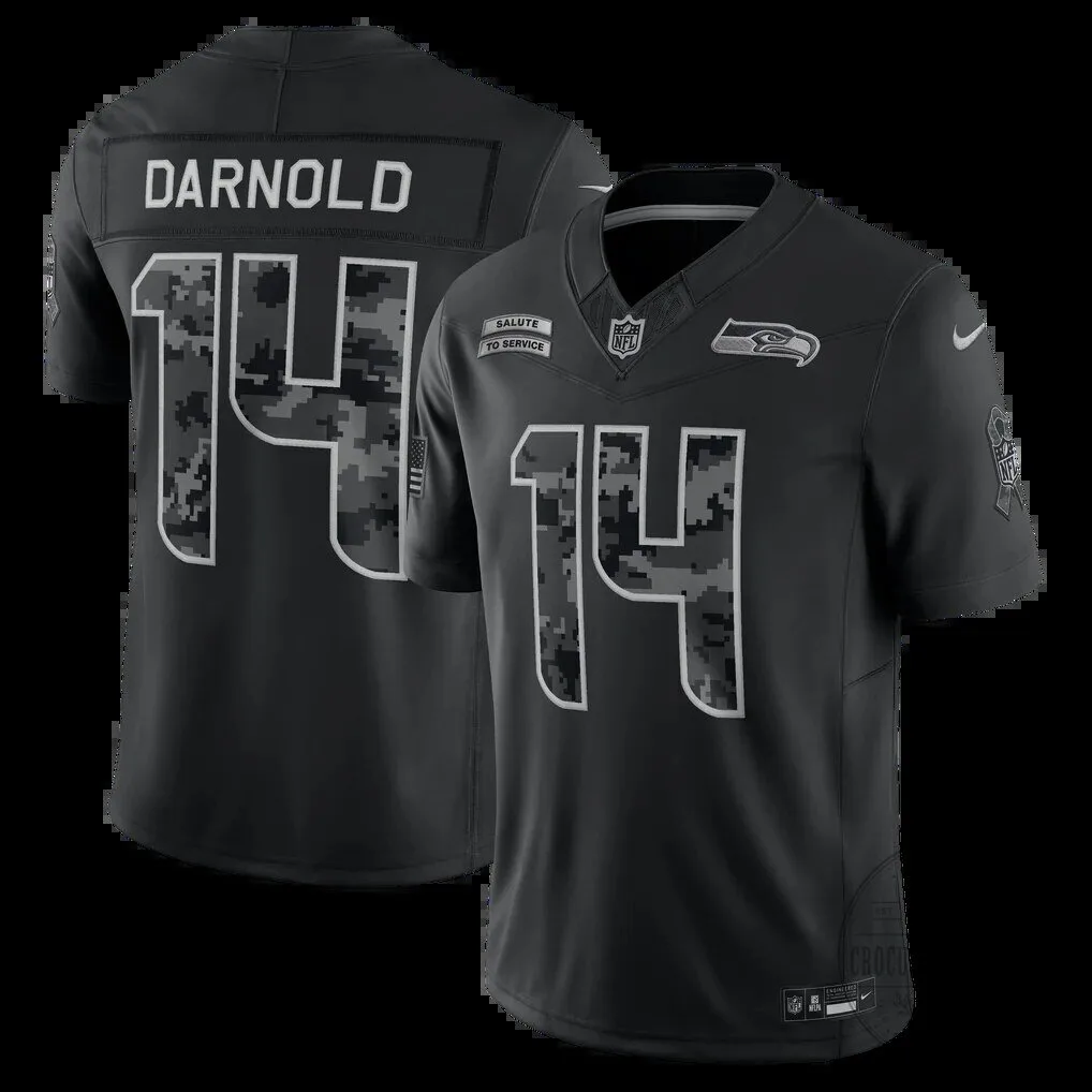Black Sam Darnold Seattle Seahawks Salute to Service Football Jersey