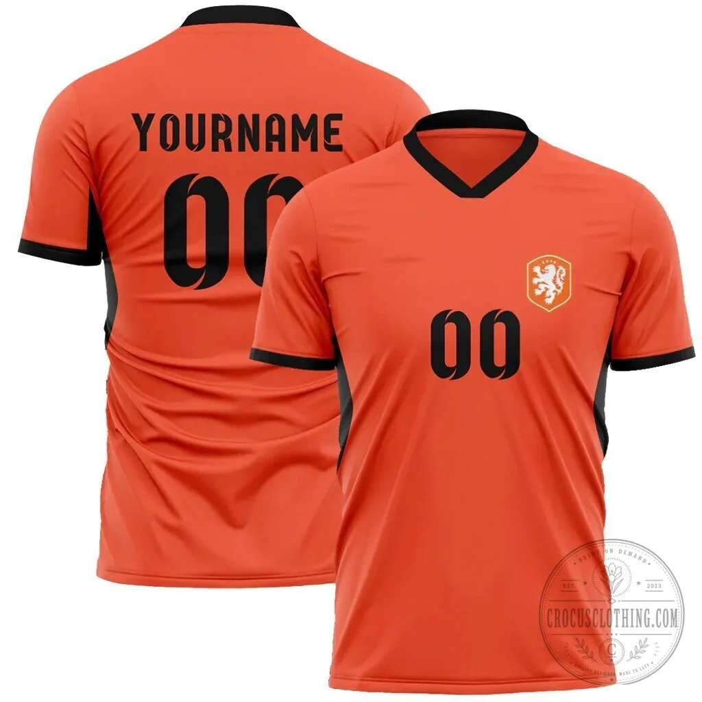 Netherlands National Football Team World Cup Fan Jersey with Custom Name and Number