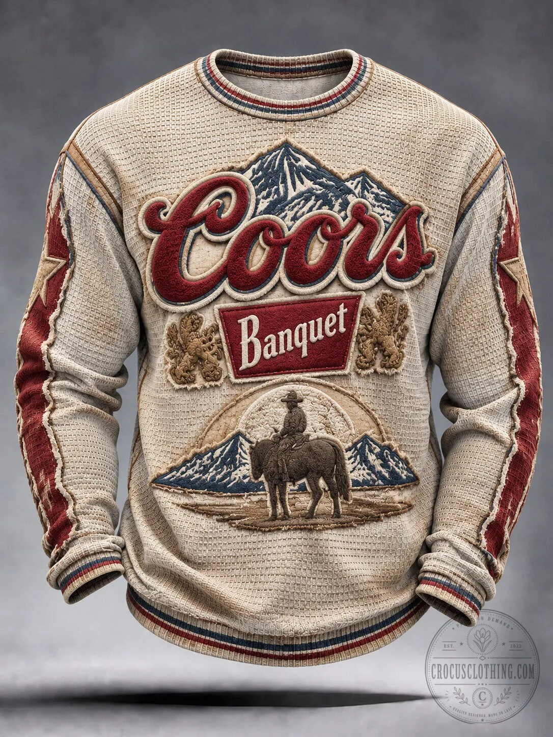 Coors Banquet Beer Western Cowboy Mountain Vintage Style Sweatshirt