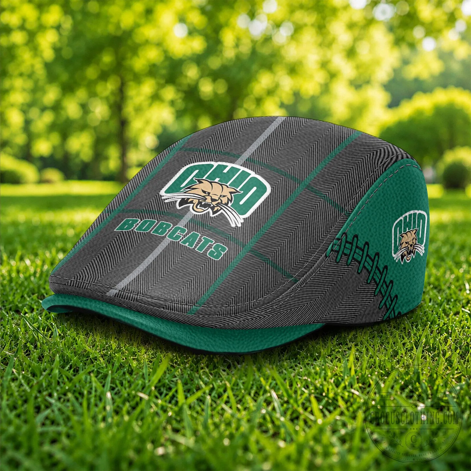 Ohio Bobcats NCAA Plaid Flat Cap, Golfing Ivy Driving Hat