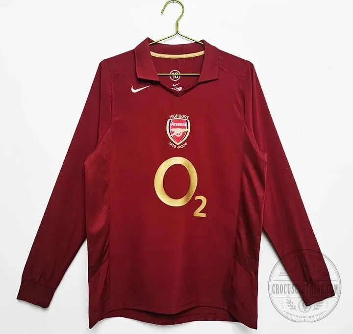 Arsenal Football Club 2005-2006 Retro Highbury Long Sleeve Soccer Jersey